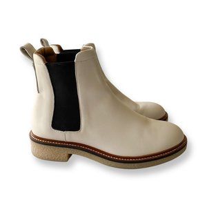 Everlane The Italian Leather Chelsea Boots Women Off White Size 8